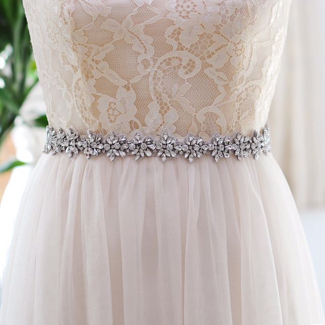 Duchess Highness Crystal Rhinestone Wedding Gown Dress Belt Sash