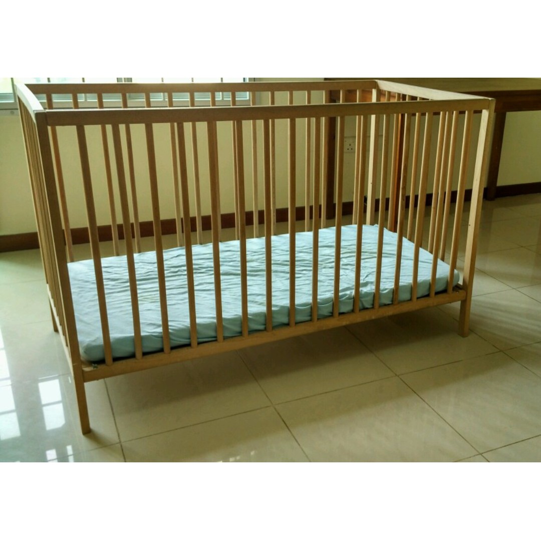 Ikea cradle (cot, mattress for baby), Furniture & Home Living