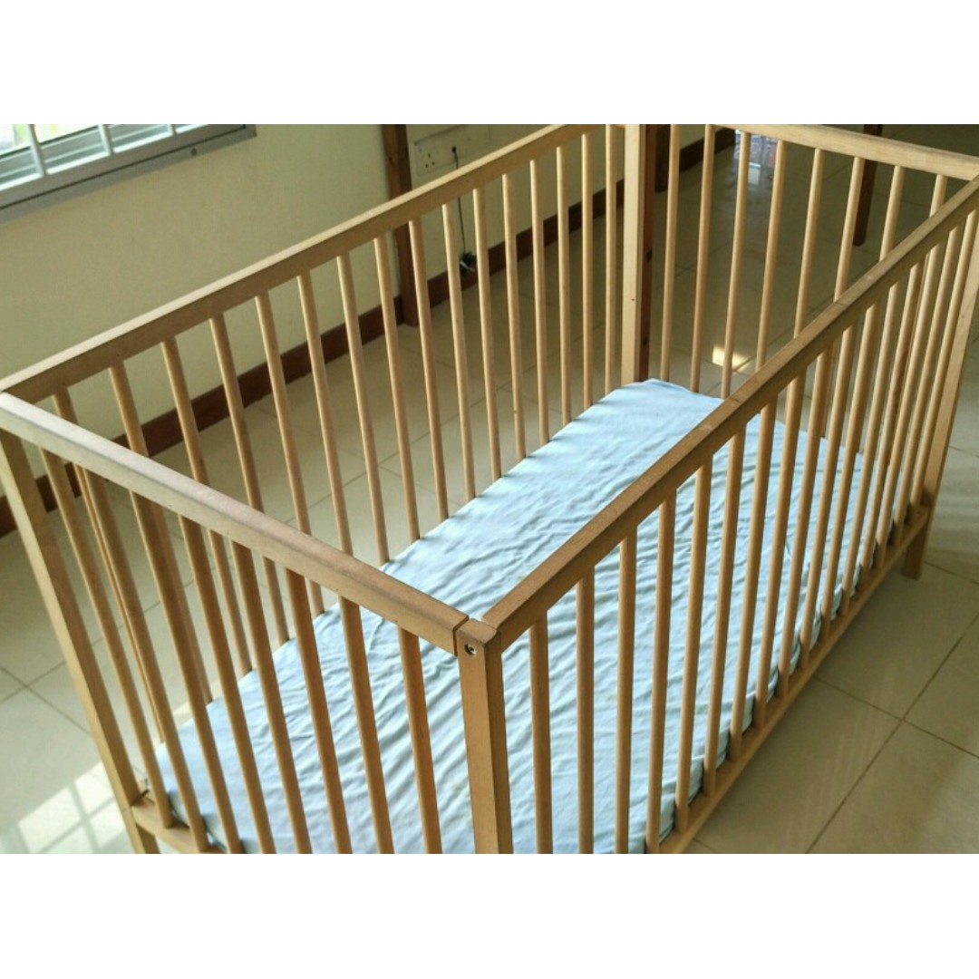 Ikea cradle (cot, mattress for baby), Furniture & Home Living
