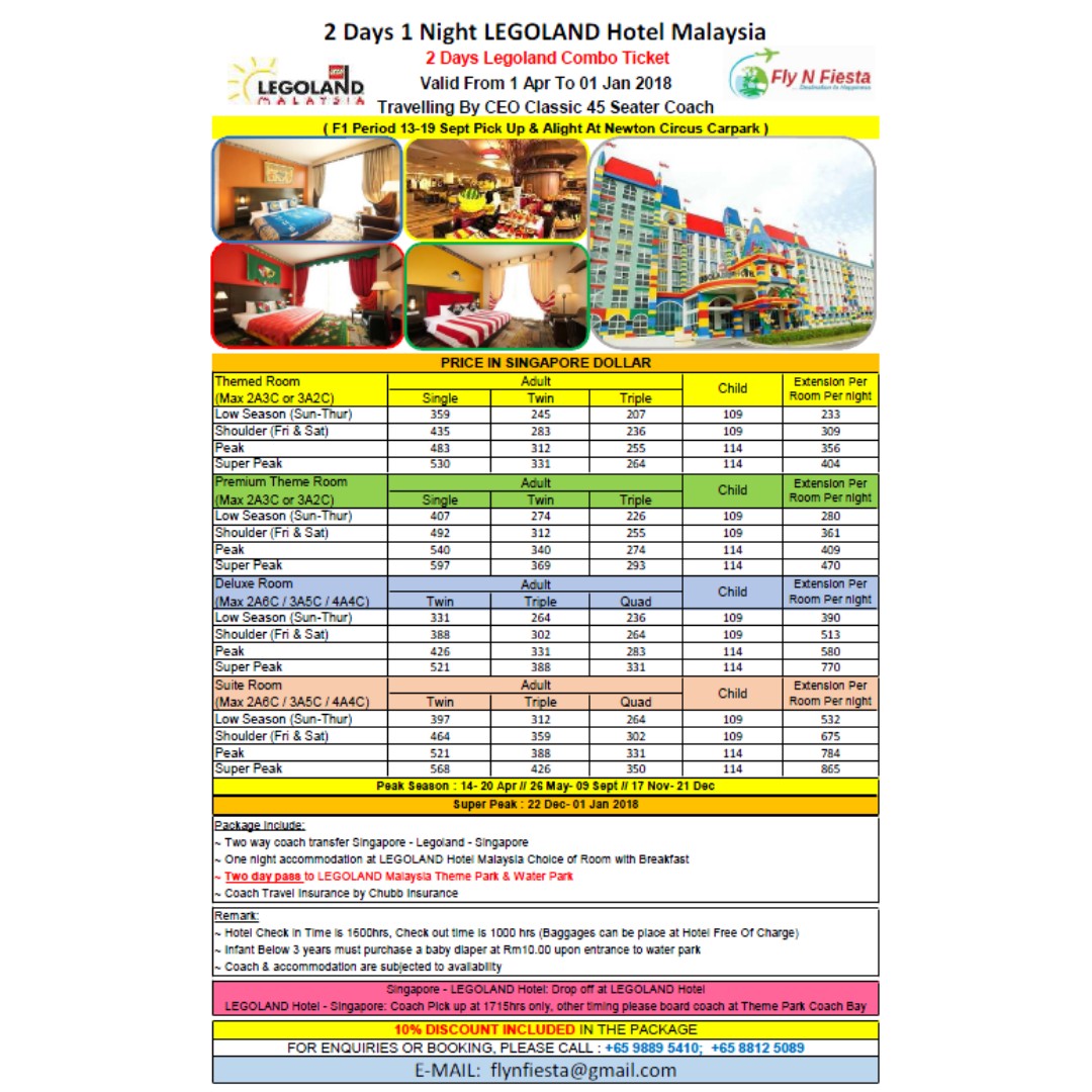 Legoland 2 day pass and discount hotel