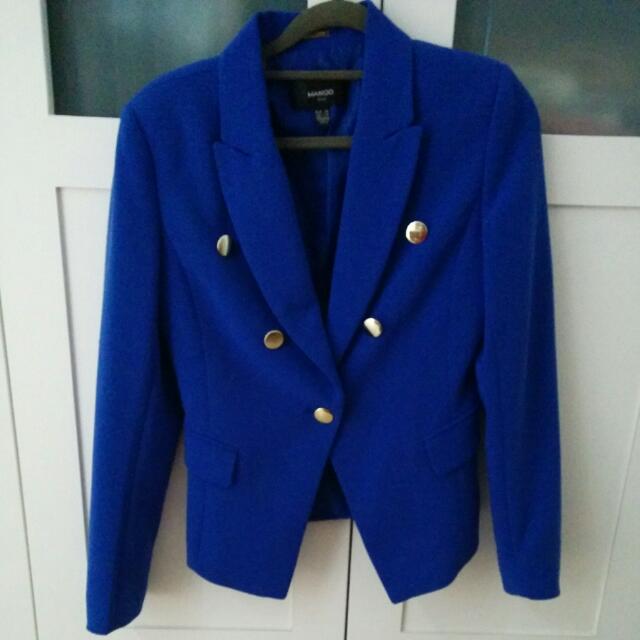 Mango Suit Royal Blue Blazer, Women's 