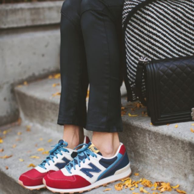 New Balance 996 Suede Red White And Blue Sneakers/ Trainers - Uk 4, Women'S  Fashion, Footwear, Sneakers On Carousell