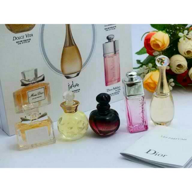 Original!Christian Dior Les Parfums Miniature Collection 5 Pcs Set