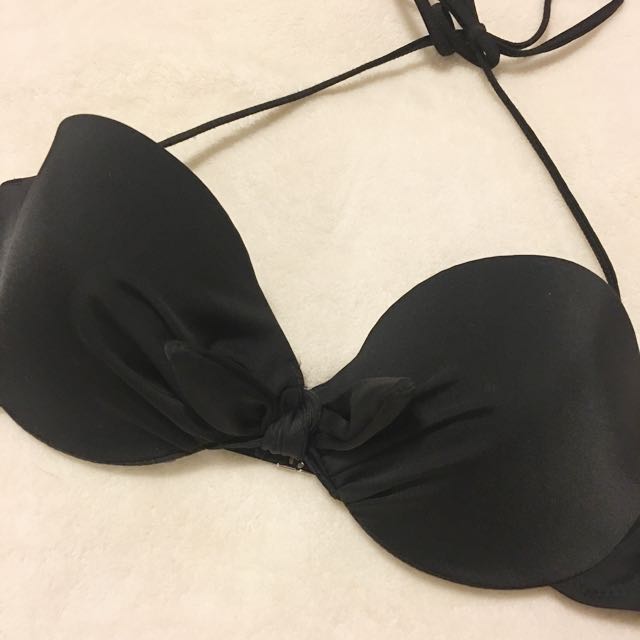 black underwire halter bikini top