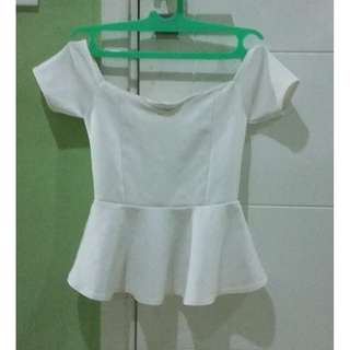 baju sabrina putih (harga bisa nego)