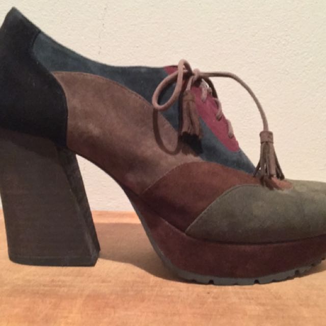 Earthies Skellig Womens Dress Oxford Dark Olive Multi Women S Fashion Shoes On Carousell
