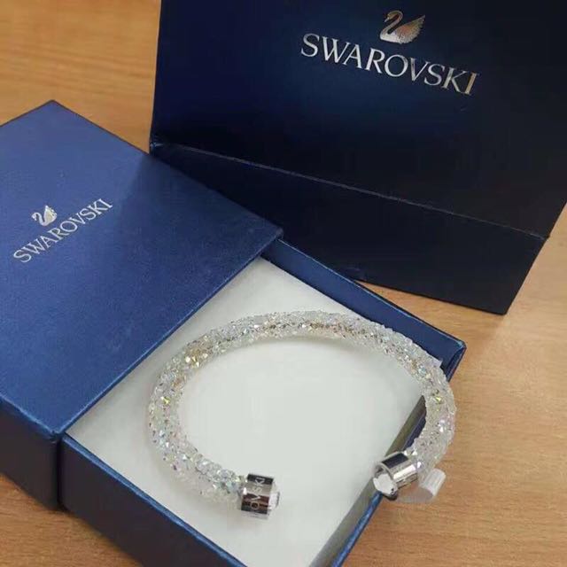 Genuine SWAROVSKI Crystaldust Double Bangle Bracelet, Limited Edition.  Minter | eBay