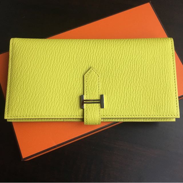hermes yellow wallet