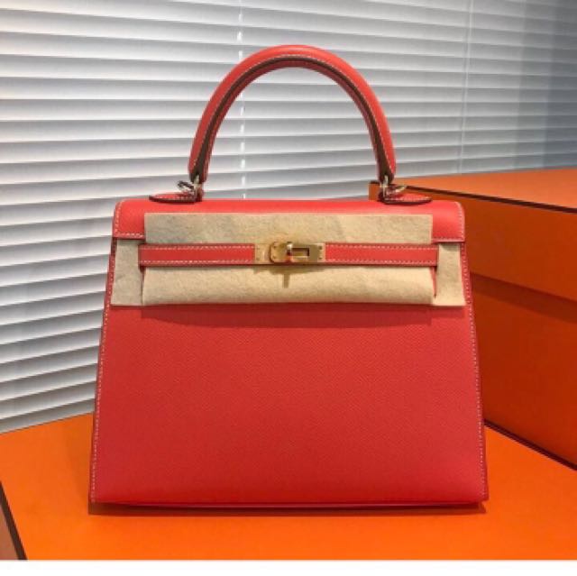 Pre-owned Hermes Birkin 35 Rouge Casaque Candy Epsom Permabrass Hardware