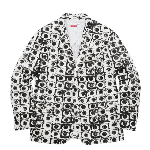 PO CDG x SUPREME GABARDINE 3 BUTTON SUIT white Men s Fashion