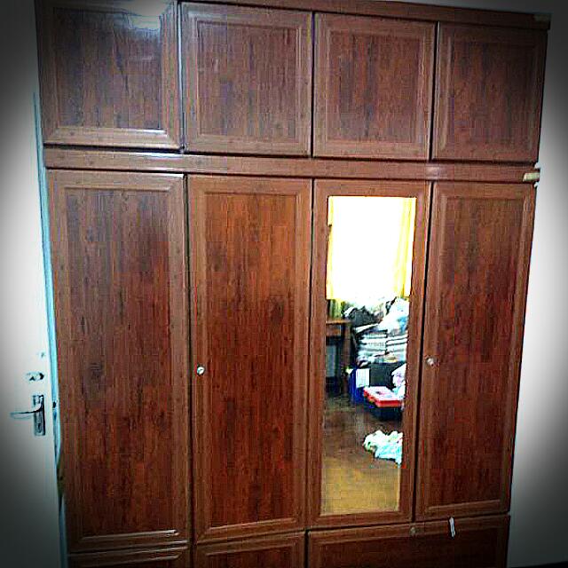 Wardrobe Made Of Finger Joint Stained Rubber Wood Home