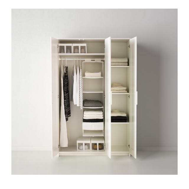 Ikea Brimnes 3 Door Wardrobe With Mirror White Furniture