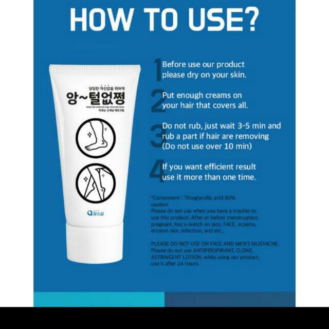 No 1 Korean Hair Removal Cream, Beauty & Personal Care, Hair on Carousell