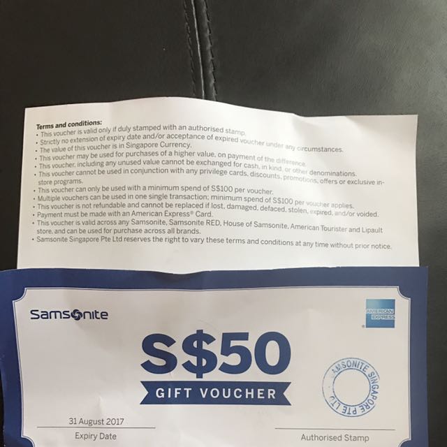 Samsonite voucher shop