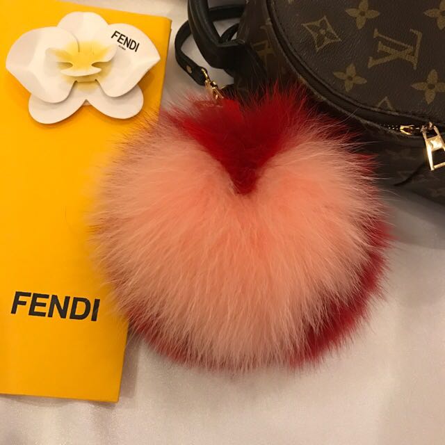 Fur pom pom cheap bag charm