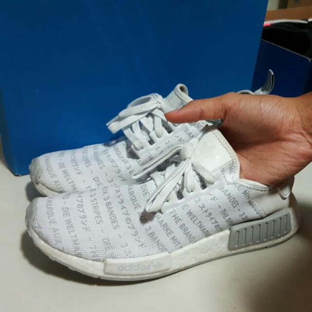 Adidas NMD R1 Whiteout, Men's Fashion, Footwear on Carousell