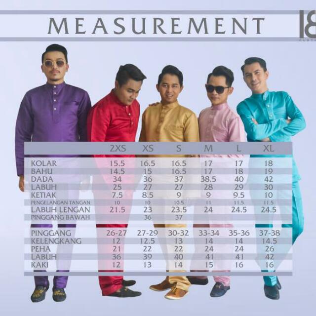 35 Trend Terbaru Saiz Baju Melayu Lelaki Lamaz Morradean