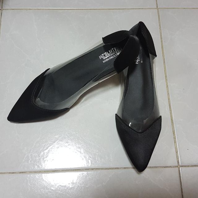 black transparent shoes