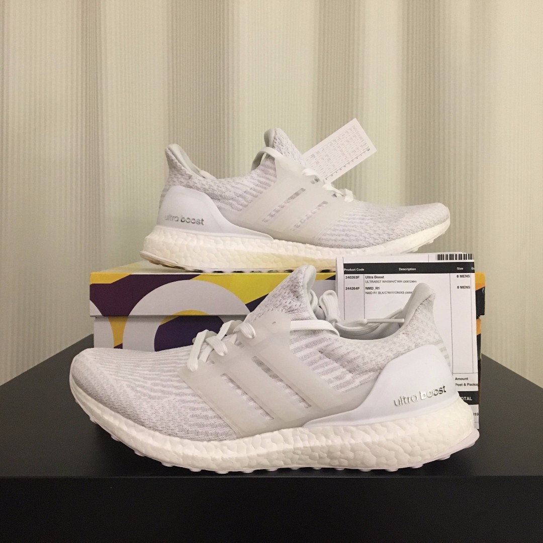 Adidas ultra boost hotsell 3.0 triple white nmd