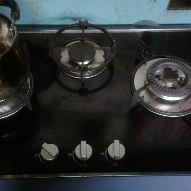 Elba Built In Glass Hob Egh B8342g Bk 3 Burner 3 8 Kw 2 Triple