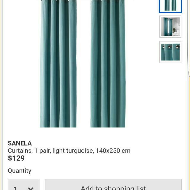 Ikea Sanela Curtains Blue Furniture Others On Carousell