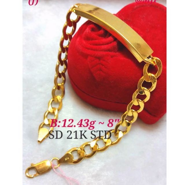 21k saudi gold mens bracelet