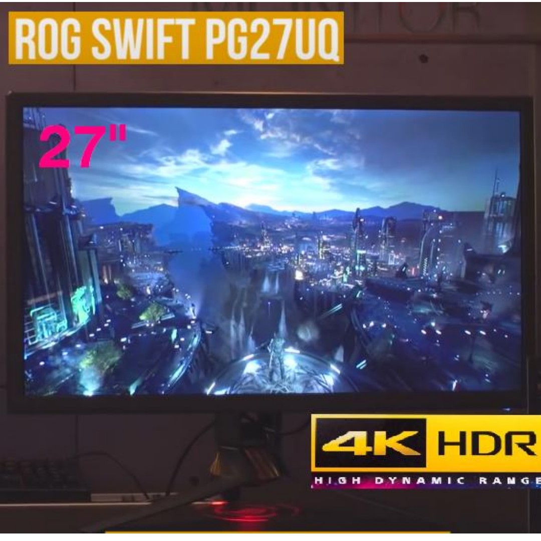 Asus 27 Rog Swift Pg27uq 4k Hdr G Sync Monitor 144mhz Electronics Computer Parts Accessories On Carousell