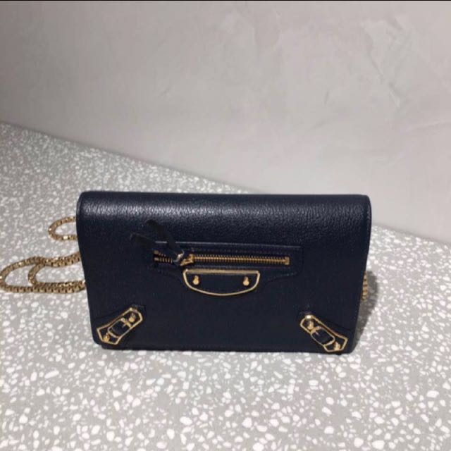 Balenciaga metallic edge top wallet