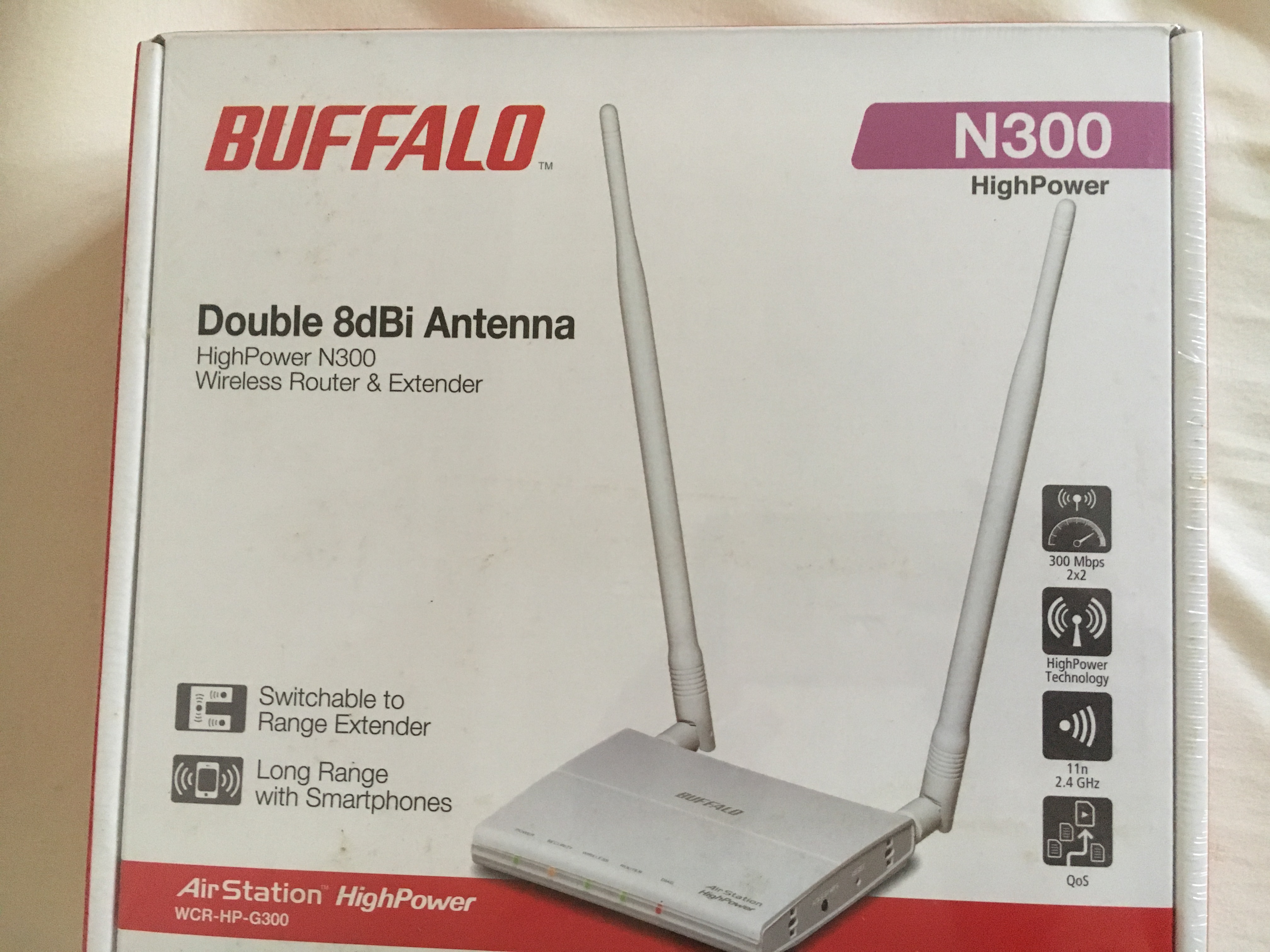 tin skitse glans Buffalo Double 8dBi Antenna N300 Wireless Router & Extender, Computers &  Tech, Parts & Accessories, Networking on Carousell