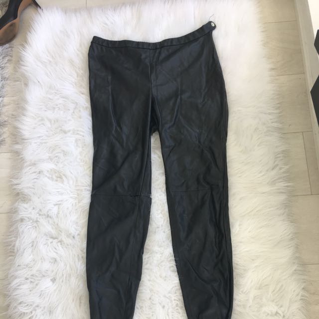 H M SIZE 10 Leather Pants Medium Women s Fashion Clothes on Carousell