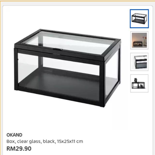 Ikea Okand Box Clear Glass Black 15 25 11cm Home Furniture Home Decor On Carousell