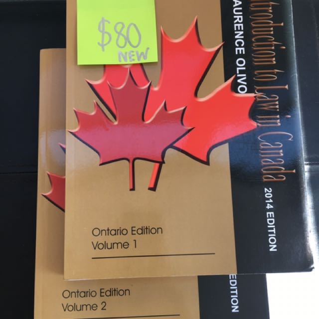 Introduction To Law In Canada 2014 Edition Laurence Olivo, Textbooks on Carousell