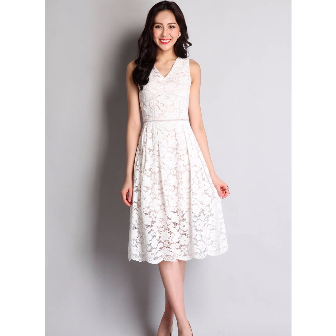 Lilypirates Lp Winter Wonderland Dress In White Lace Size S
