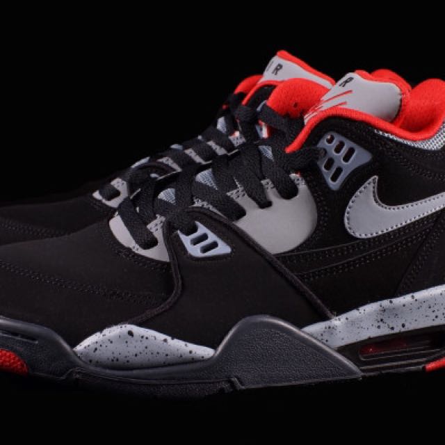 Nike Air Flight 89 Black Dark Magnet Grey University Red
