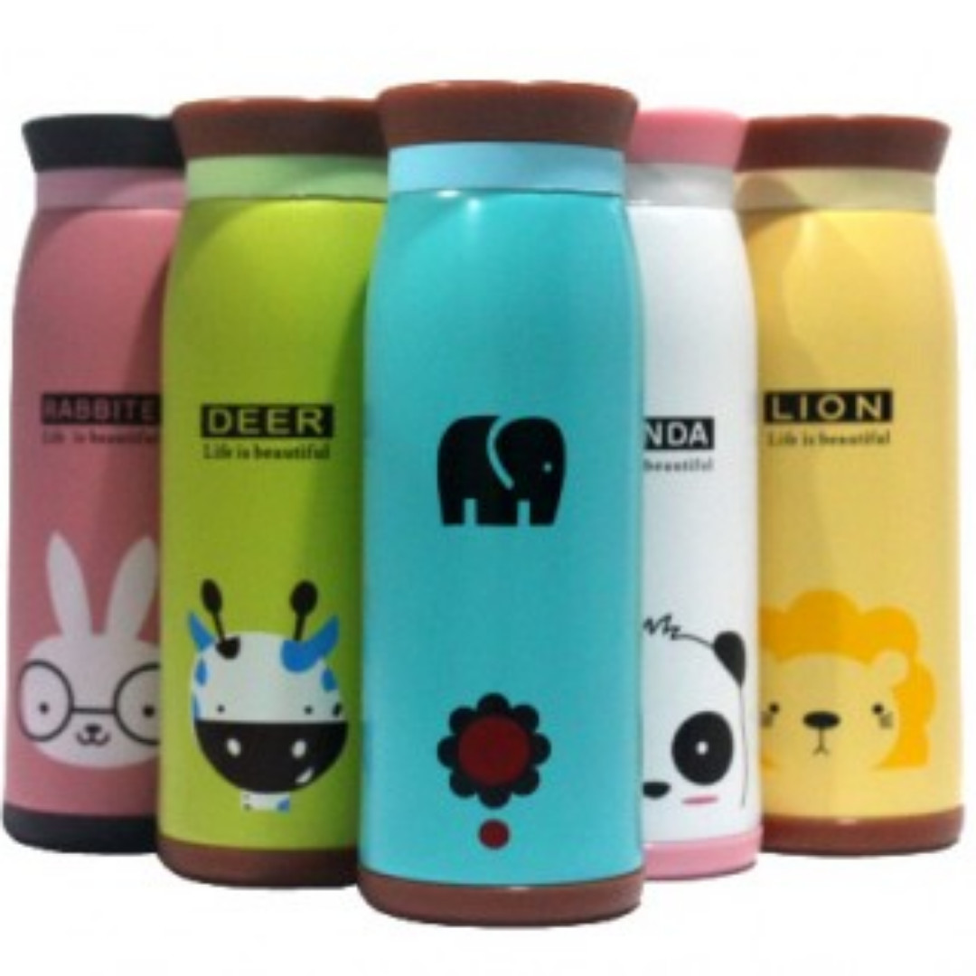 Thermos Animal 500 Ml Tempat Botol Air Minum Anak Karakter Hewan