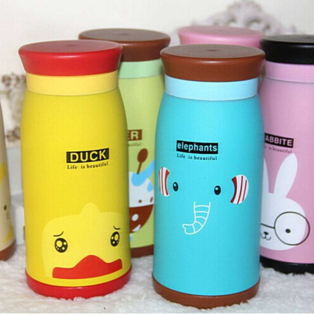 Thermos Animal 500 Ml Tempat Botol Air Minum Anak Karakter Hewan