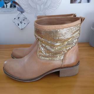 Italian Gold Ankle Boots