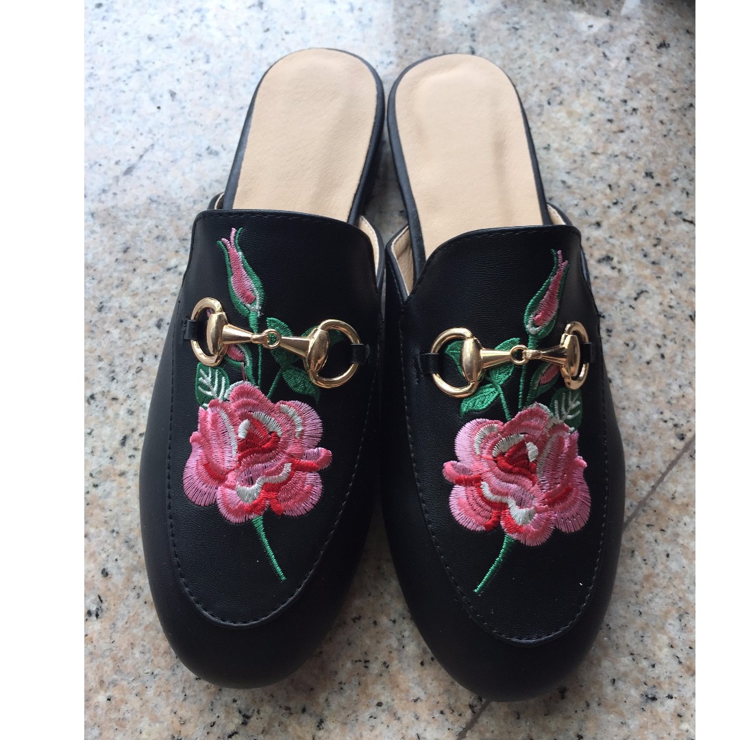 INSTOCKS Embroidered mules Floral Gucci Inspired SALE