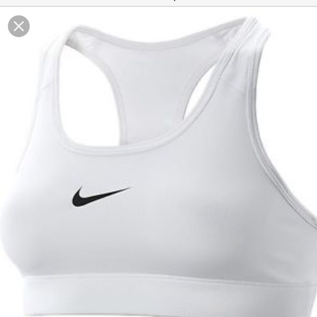 white nike pro sports bra