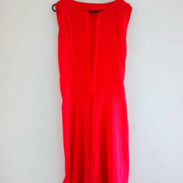 Red Classic Dress Fesyen Wanita Pakaian Wanita Gaun Rok Di Carousell