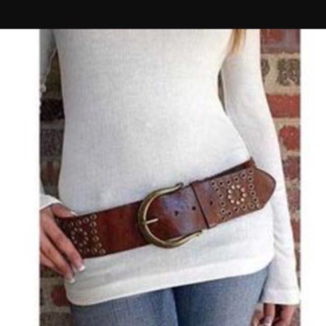 thick brown belt