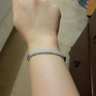 Cubic ZIRCONIA STERLING Silver Bangle