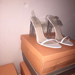 Public Desire Heels! Perspex Clear And Sick Boots