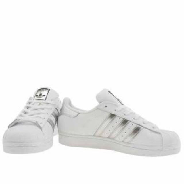 adidas superstar womens silver stripes