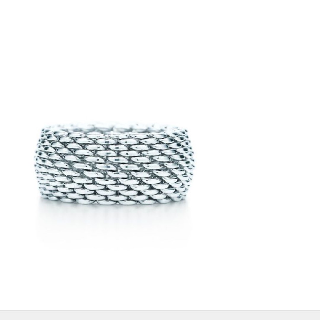 Genuine Tiffany Co somerset mesh ring size 6 in Ag 925 sterling