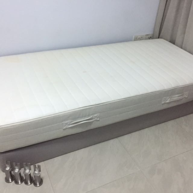 Ikea Single Bed Frame+1 IKEA Sultan Mattress And 2 Normal Mattresses