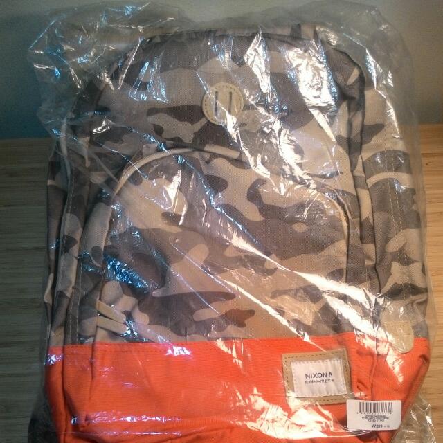 Nixon Grandview Backpack Khaki Camo Red Pepper Men s Fashion Bags Backpacks on Carousell