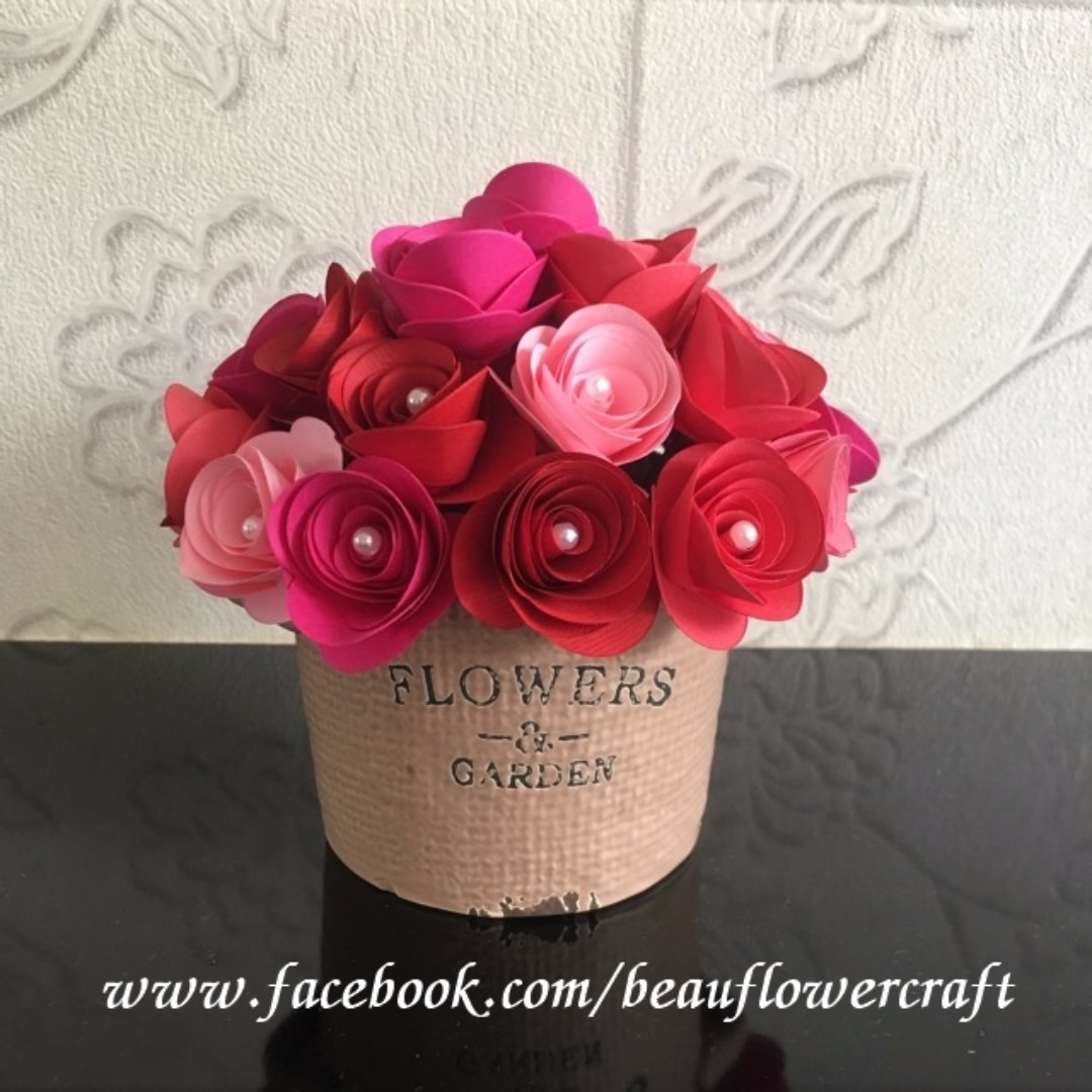 Handmade Rolled Paper Rose Flowers In Pot Design Craft Art Prints On Carousell Upload your first copyrighted design. handmade rolled paper rose flowers in pot