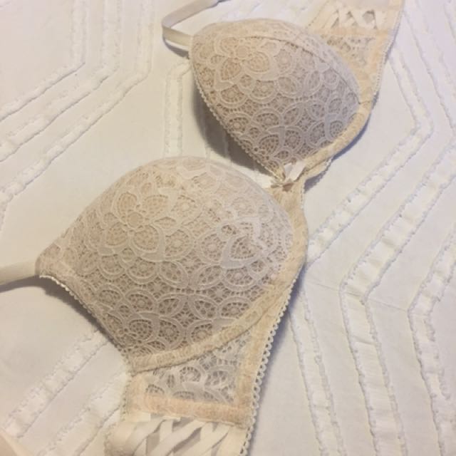 Cream lace bra