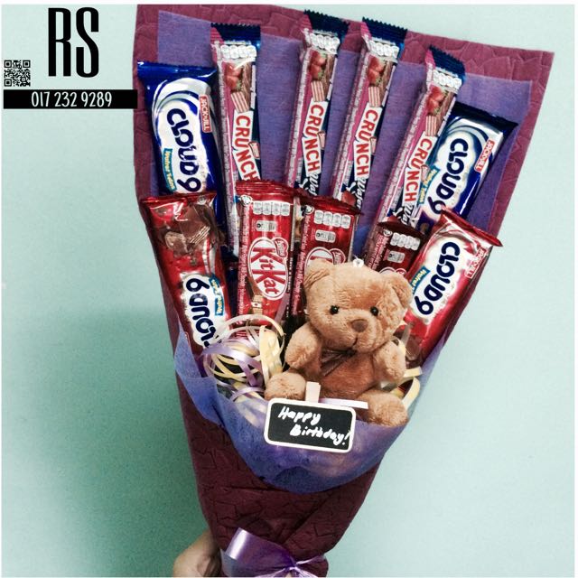 Chocolate Bouquet in box, Hobbies & Toys, Stationery & Craft, Handmade  Craft on Carousell